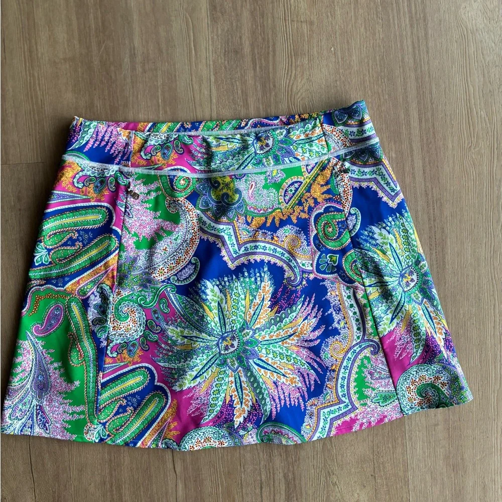 RLX Ralph Lauren Golf Concept 1 Blue Multi Skort Skirt Womens $148 athleisure M